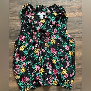 White House Black Market Floral Top with Pink and Yellow